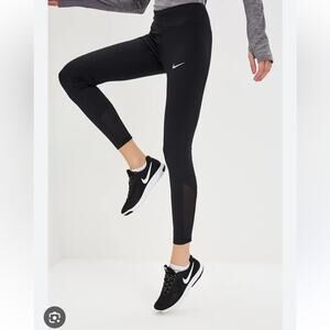 Nike NEW Black RACER TIGHTS Leggings with White Swoosh Size SMALL
